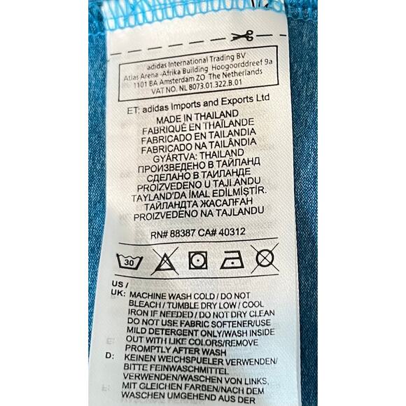 ADIDAS RACERBACK TANK TOP, WOMENS, S, TEAL W/ BLACK & WHITE STRIPES ON BACK BAND - Picture 9 of 9